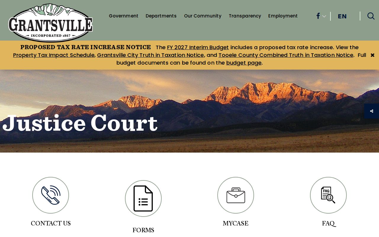 Grantsville Justice Court route for Grantsville criminal history