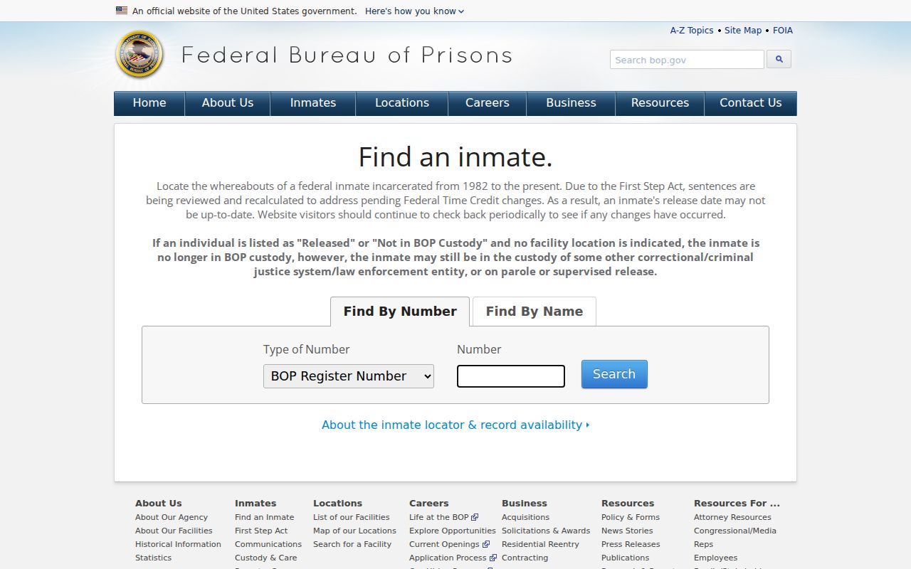 Tooele County criminal record federal inmate locator